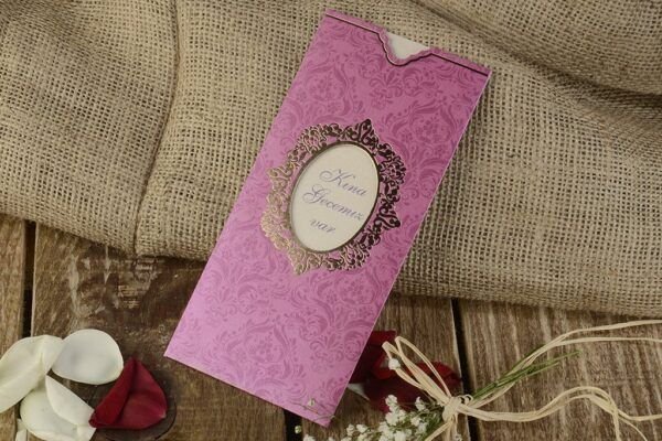 Kına Davetiye - Henna Einladungskarte - violett - mit Fenster Kına Davetiye