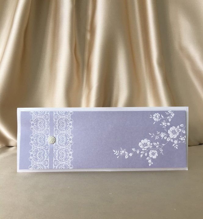 Düğün Davetiye - Hochzeit Einladungskarte - violet - mit gewölbten Verzierungen und Perle Düğün Davetiye