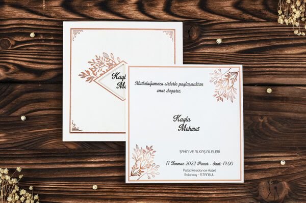 Düğün Davetiye - Hochzeit Einladungskarte Kaiserslautern - Weiss Silber Düğün Davetiye