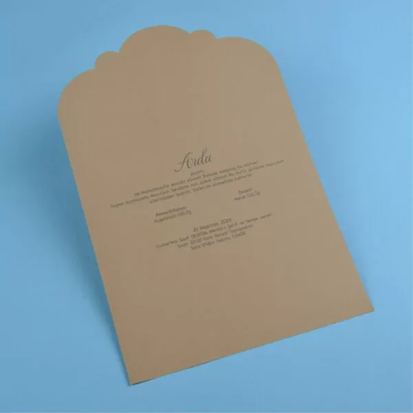Beschneidung Einladungskarte - Kraftpapier - mit weiß blauem Ornament