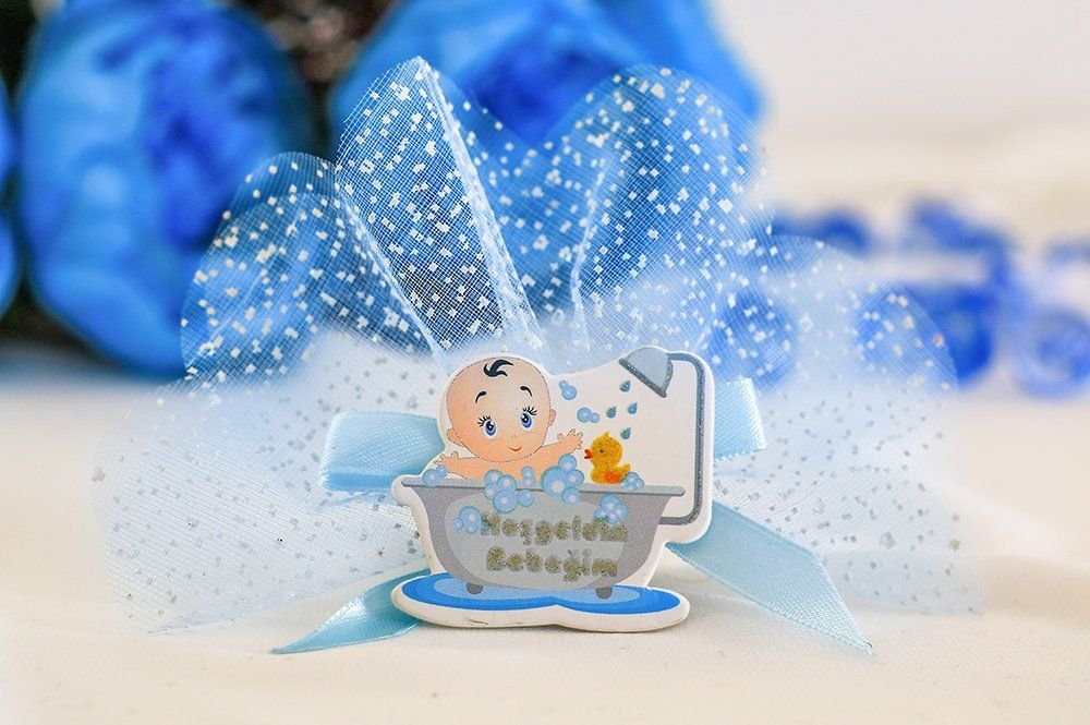 Bebek Şekeri - Babyfeier Gastgeschenk - Banyo - blau Bebek Şekeri